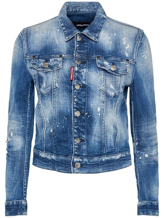 Dsquared2: Classic denim jacket - Navy - women_0 | Luisa Via Roma