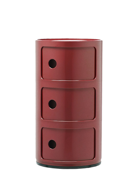 Kartell: 3-Compartment componibili container - Burgundy - ecraft_0 | Luisa Via Roma