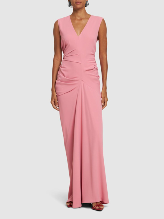 Dries Van Noten: Daring jersey long dress - Pink - women_1 | Luisa Via Roma
