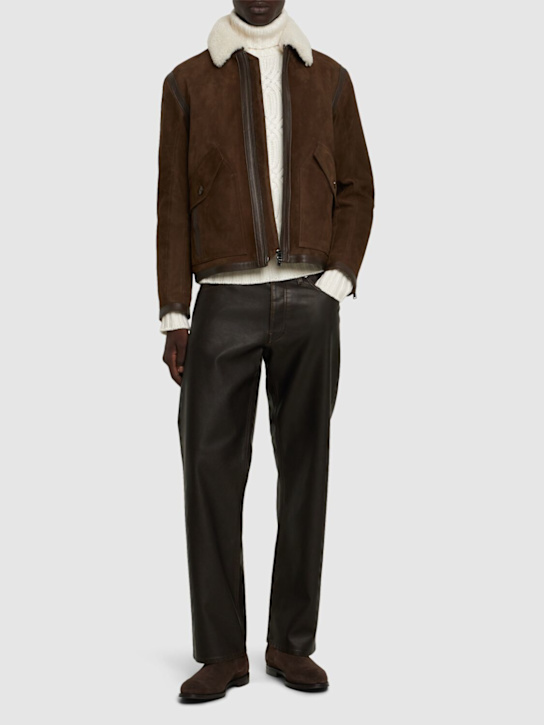 Boss: Montel leather shearling jacket - men_1 | Luisa Via Roma