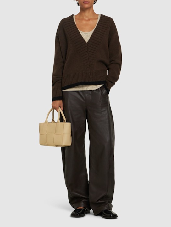 JW Anderson: Wool blend knit v neck sweater - women_1 | Luisa Via Roma