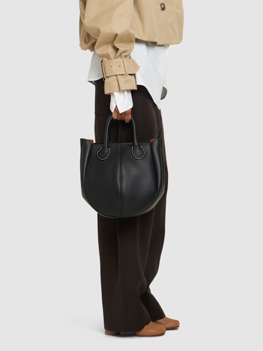 JW Anderson: Small Punch grain leather tote bag - women_1 | Luisa Via Roma