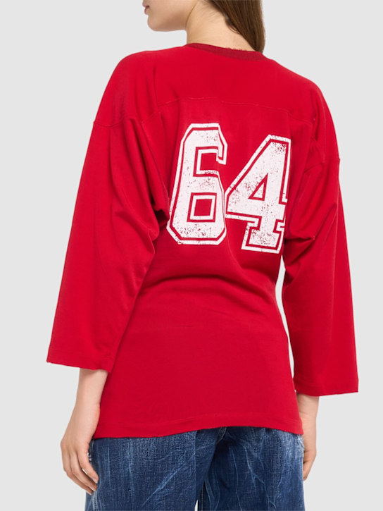 Dsquared2: Cotton blend jersey t-shirt - Red - women_2 | Luisa Via Roma