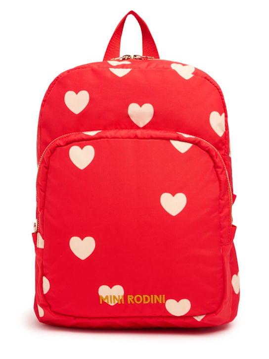 Mini Rodini: Heart printed recycled poly backpack - kids-girls_0 | Luisa Via Roma