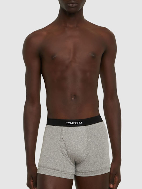 Tom Ford: Set di 2 slip in cotone - Grigio - men_1 | Luisa Via Roma
