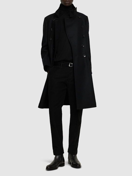 Tom Ford: Cotton blend chino pants - Black - men_1 | Luisa Via Roma