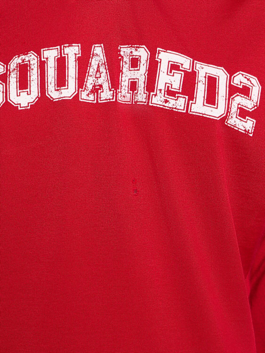 Dsquared2: Cotton blend jersey t-shirt - Red - women_4 | Luisa Via Roma
