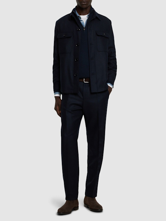 Boss: Carper wool blend overshirt - men_1 | Luisa Via Roma