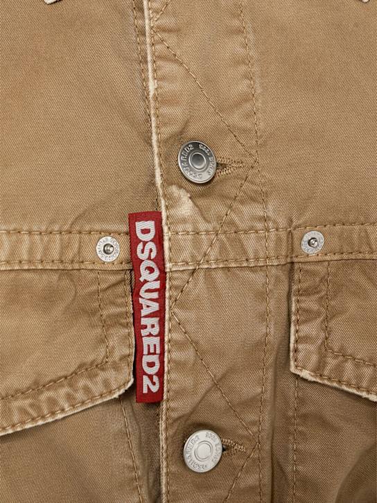 Dsquared2: 9 To 5 cotton belted overshirt - Beige - women_5 | Luisa Via Roma