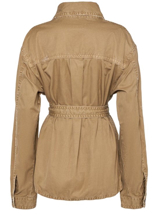 Dsquared2: 9 To 5 cotton belted overshirt - Beige - women_4 | Luisa Via Roma