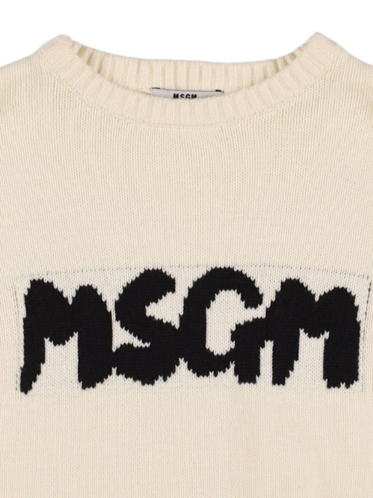 MSGM: Cotton knit sweater - kids-boys_1 | Luisa Via Roma
