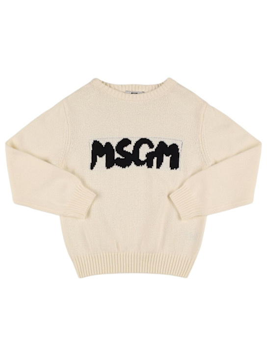 MSGM: Cotton knit sweater - kids-boys_0 | Luisa Via Roma