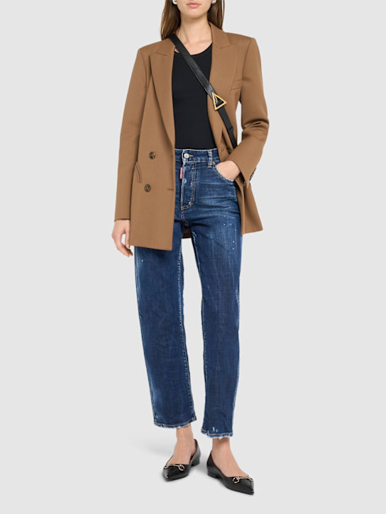 Dsquared2: Boston straight high rise jeans - women_1 | Luisa Via Roma