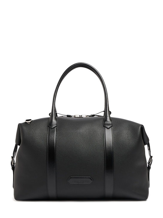 Tom Ford: Holdall grain leather duffle bag - men_0 | Luisa Via Roma