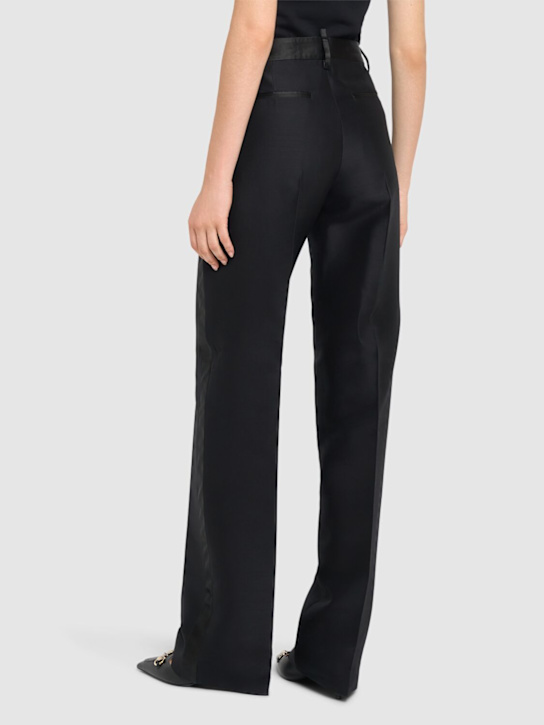 Dsquared2: Daisy Tux silk & wool straight pants - Black - women_2 | Luisa Via Roma
