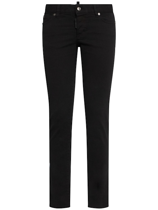 Dsquared2: Jennifer stretch cotton skinny jeans - Black - women_0 | Luisa Via Roma