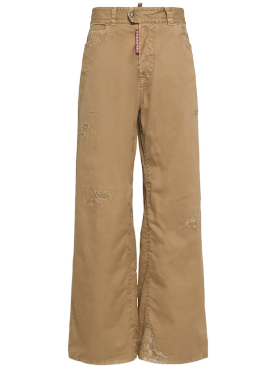 Dsquared2: 9 To 5 cotton twill wide pants - women_0 | Luisa Via Roma