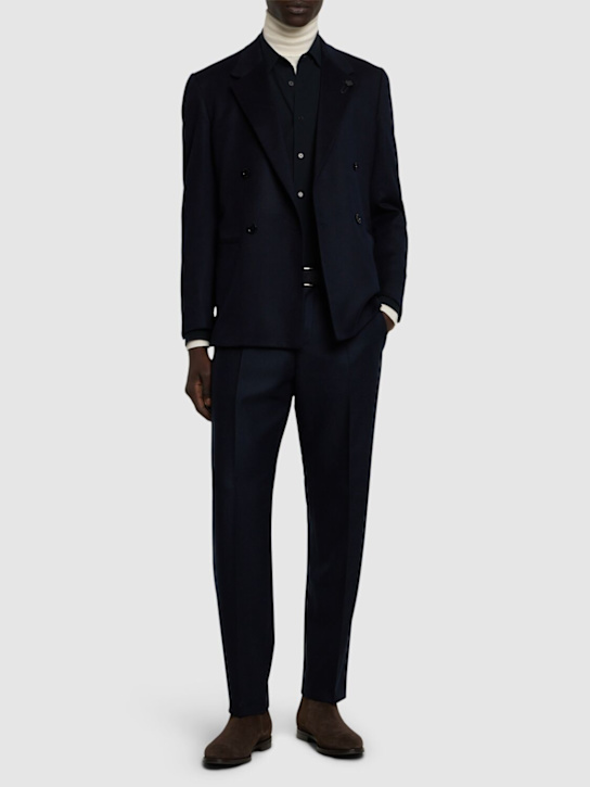 Lardini: Feeling double breasted wool blazer - men_1 | Luisa Via Roma