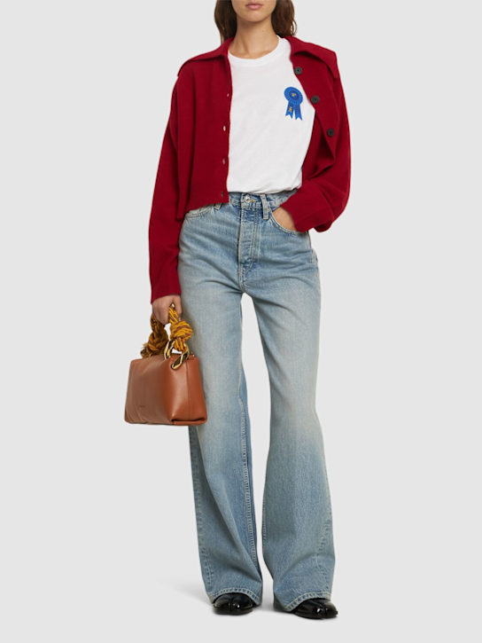 JW Anderson: Jersey rosette patch back print t-shirt - women_1 | Luisa Via Roma