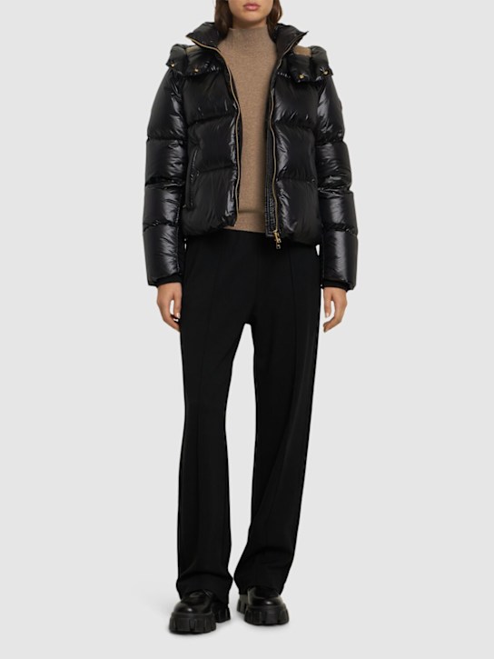 Moose Knuckles: Moonstone Gold patent down jacket - women_1 | Luisa Via Roma