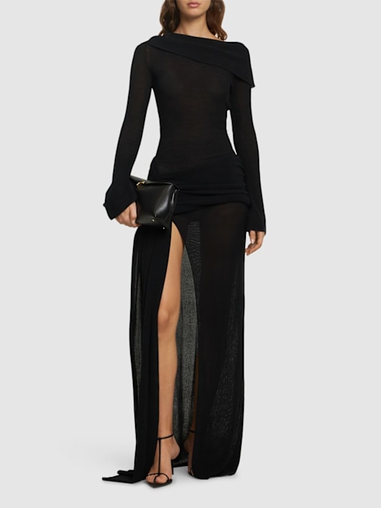 Aya Muse: Sidra knitted cotton blend long dress - women_1 | Luisa Via Roma