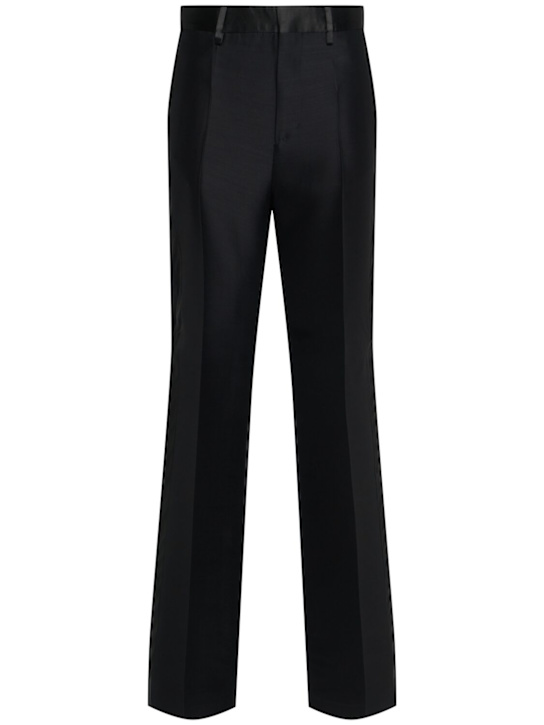 Dsquared2: Daisy Tux silk & wool straight pants - Black - women_0 | Luisa Via Roma