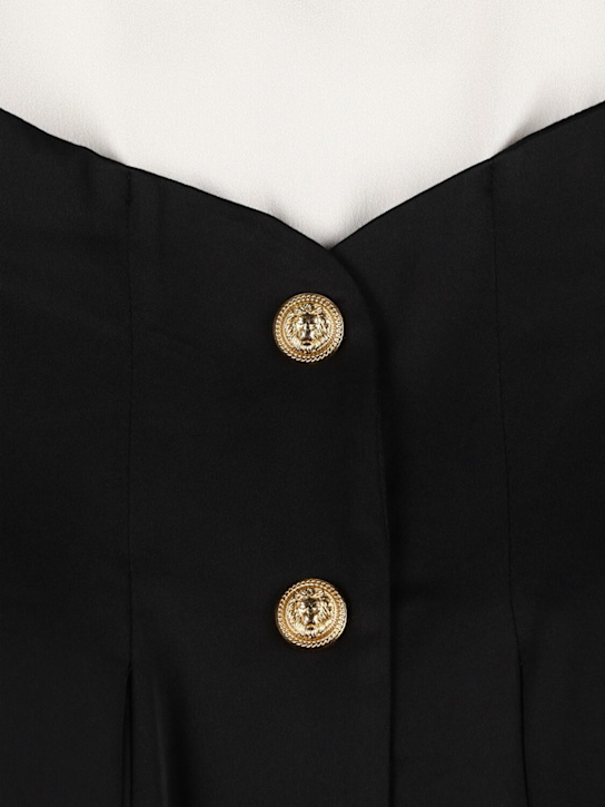 Balmain: ツートーンカディワンピース - kids-girls_1 | Luisa Via Roma