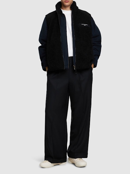 Comme des Garçons Homme: Logo wool blend knit vest - men_1 | Luisa Via Roma