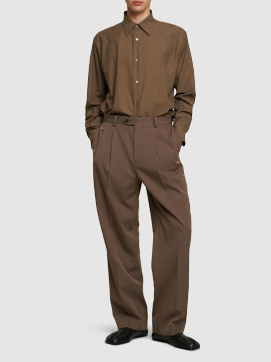 Auralee: Light wool max gabardine two-tuck pants - men_1 | Luisa Via Roma
