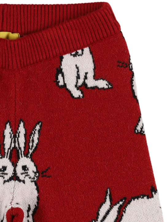 Maison Mangostan: ビスコースブレンドニットパンツ - ダークレッド - kids-girls_1 | Luisa Via Roma
