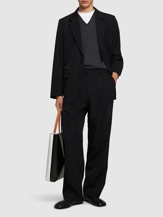 Auralee: Light wool max gabardine two-tuck pants - men_1 | Luisa Via Roma