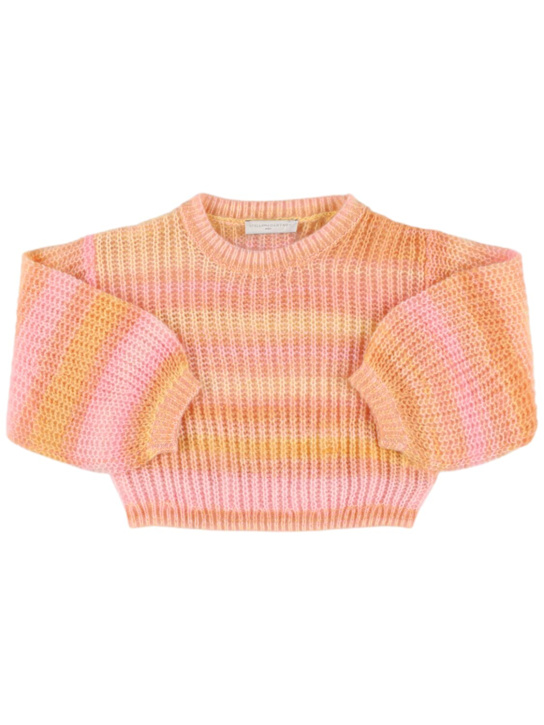 Stella McCartney Kids: Striped knit sweater - Pink/Multi - kids-girls_0 | Luisa Via Roma