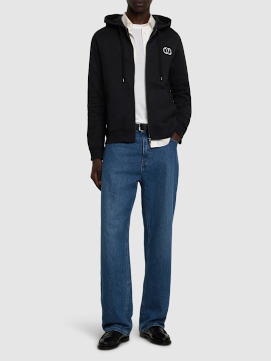 Cotton sweatshirt hoodie w/ logo - Thumbnail 2