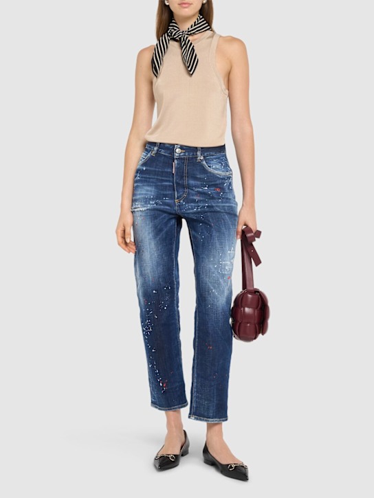 Dsquared2: Boston high rise straight jeans - women_1 | Luisa Via Roma