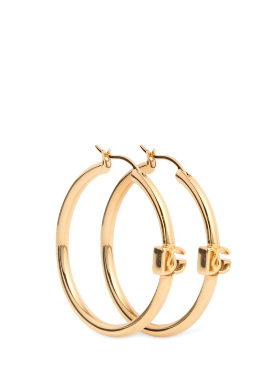 Dolce&Gabbana: DG logo creole earrings - women_0 | Luisa Via Roma