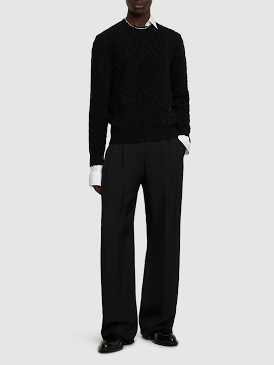 Dolce&Gabbana: Wool knit crewneck sweater - men_1 | Luisa Via Roma