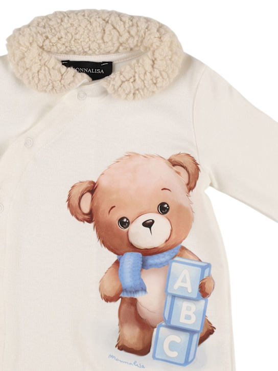 Monnalisa: Printed cotton interlock romper & hat - kids-boys_1 | Luisa Via Roma