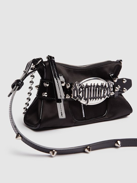 Dsquared2: Gothic satin clutch - Black - women_2 | Luisa Via Roma