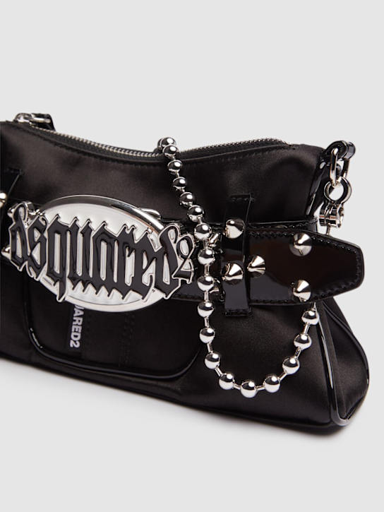 Dsquared2: Gothic satin clutch - Black - women_3 | Luisa Via Roma