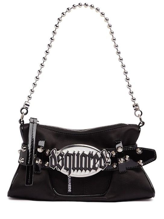 Dsquared2: Gothic satin clutch - Black - women_0 | Luisa Via Roma