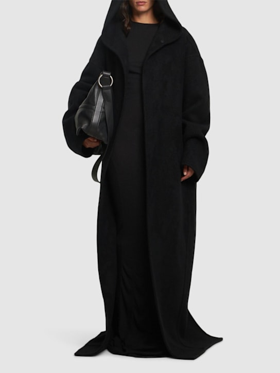 Rick Owens: Hooded cashmere long coat - women_1 | Luisa Via Roma