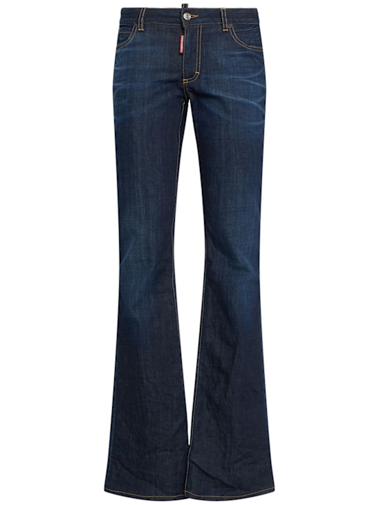 Dsquared2: Medium rise denim flared jeans - Blue - women_0 | Luisa Via Roma