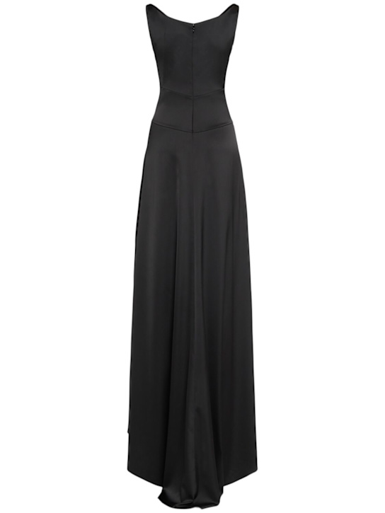 Dsquared2: Daisy crepe cady gown - Black - women_3 | Luisa Via Roma
