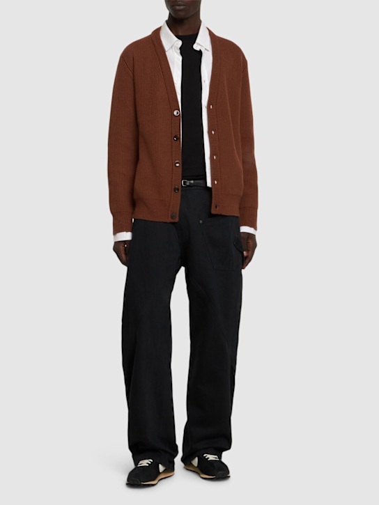 Seven Gauge: English rib wool cardigan - men_1 | Luisa Via Roma