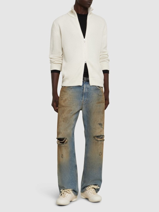 Seven Gauge: English rib full-zip wool jacket - men_1 | Luisa Via Roma