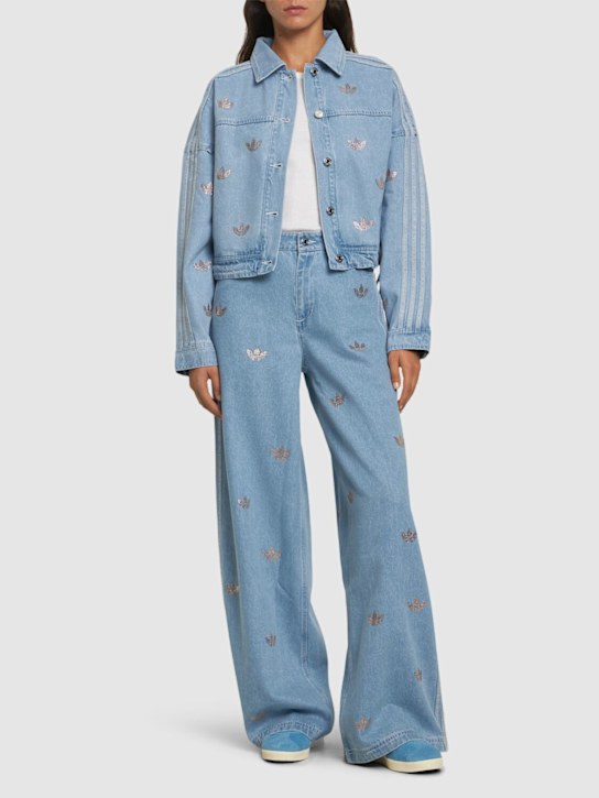adidas Originals: Veste en denim de coton à logo - women_1 | Luisa Via Roma
