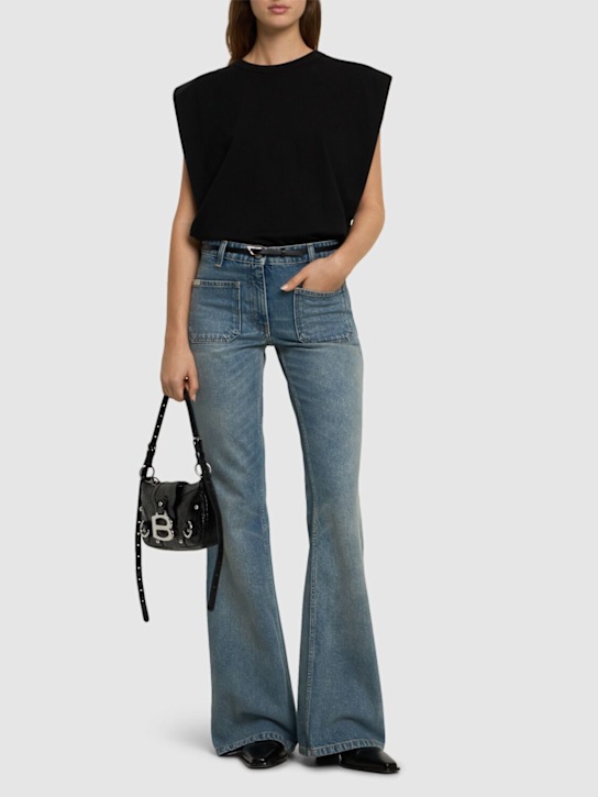 Courrèges: Denim low rise bootcut jeans - women_1 | Luisa Via Roma