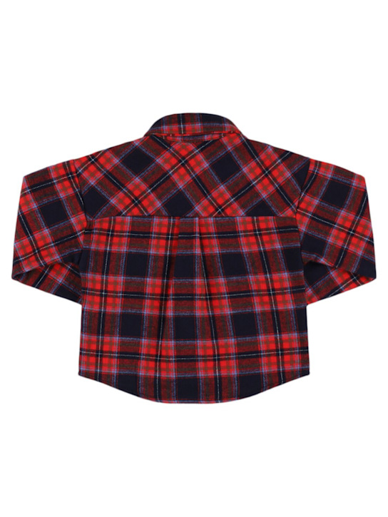 The New Society: Printed cotton madras shirt - Multicolor - kids-boys_2 | Luisa Via Roma