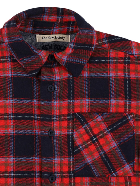 The New Society: Printed cotton madras shirt - Multicolor - kids-boys_1 | Luisa Via Roma