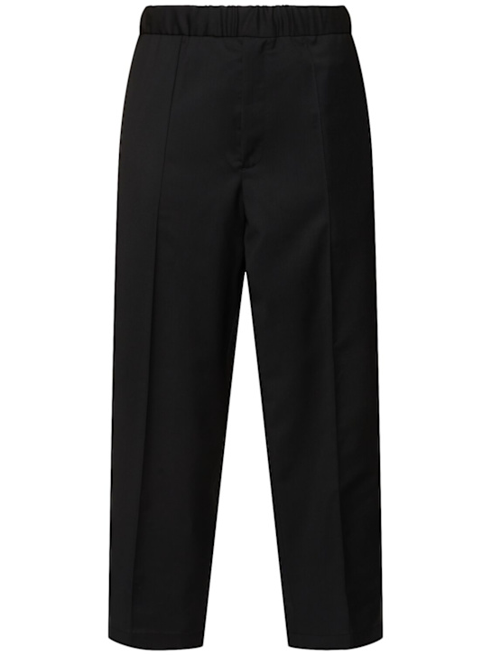 Seven Gauge: Pleated tropical wool blend pants - men_0 | Luisa Via Roma
